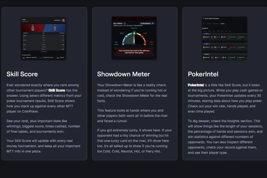 The new CoinPoker client features various baked-in features to help track progress.