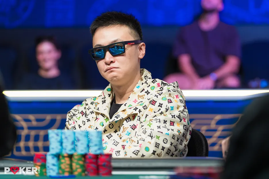 Biao Ding leads the final table of the $50,000 Pot-Limit Omaha High Roller