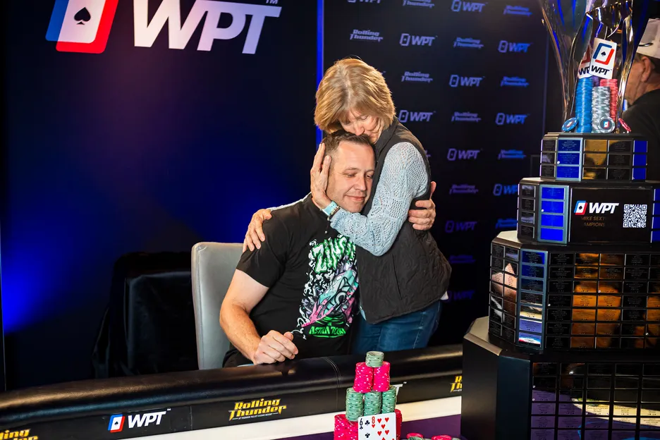 Daniels' mother wasn't able to watch Daniels win a WSOP bracelet a couple of years ago, but with Thunder Valley's proximity to his hometown, he got to share his WPT win with her and other members of his family.