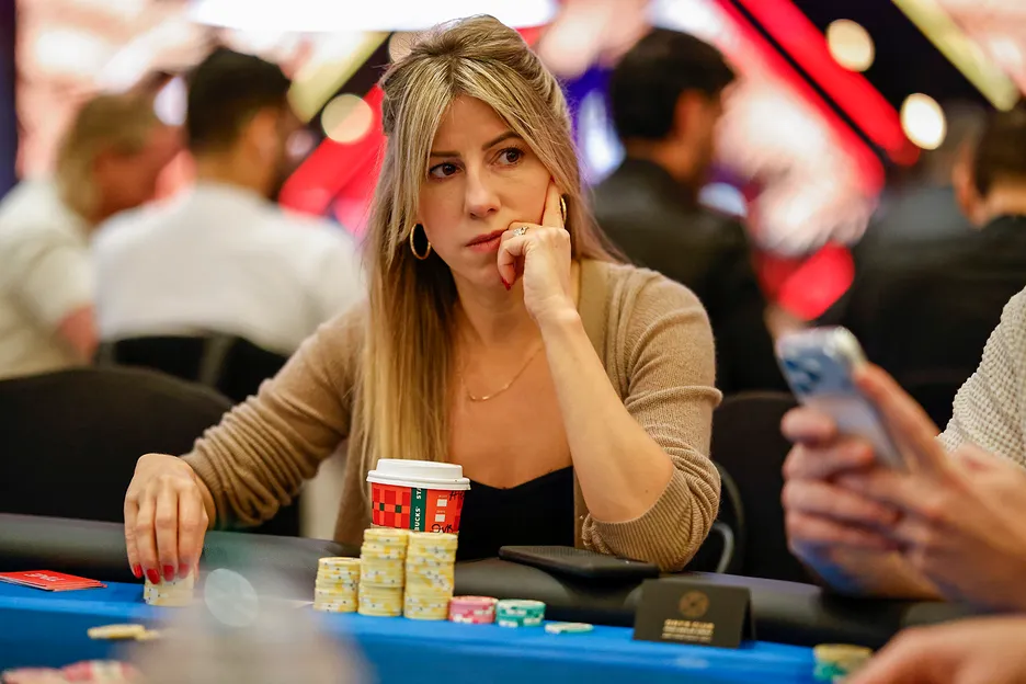 Kristen Foxen was down to a single big blind on the bubble