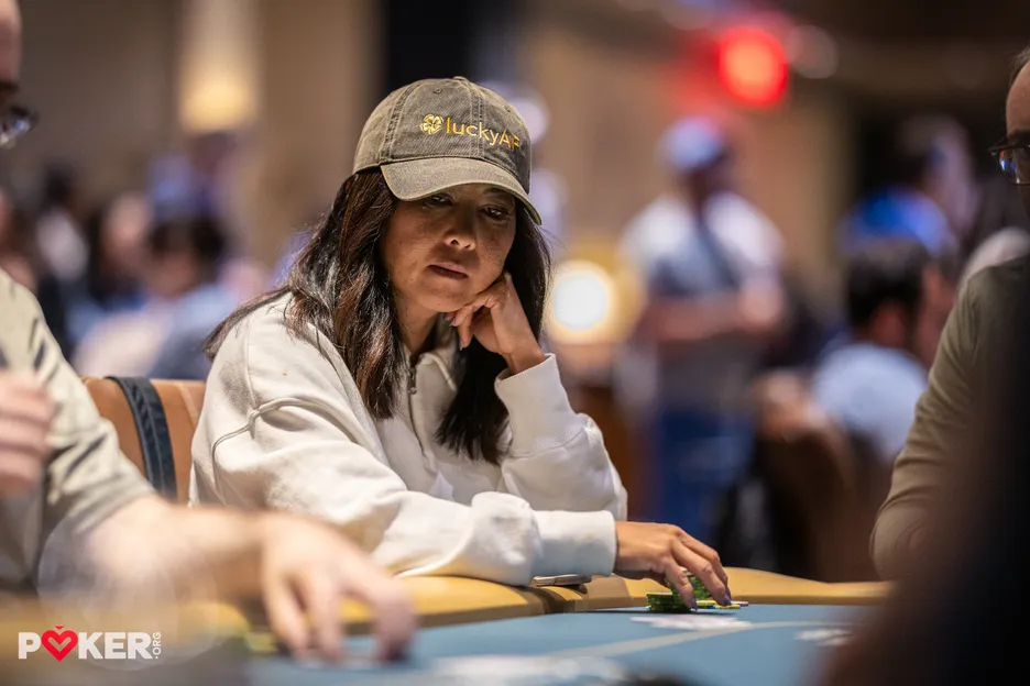 Esther Taylor made a joke after the hand but she could have forced Castro to commit nine million chips.