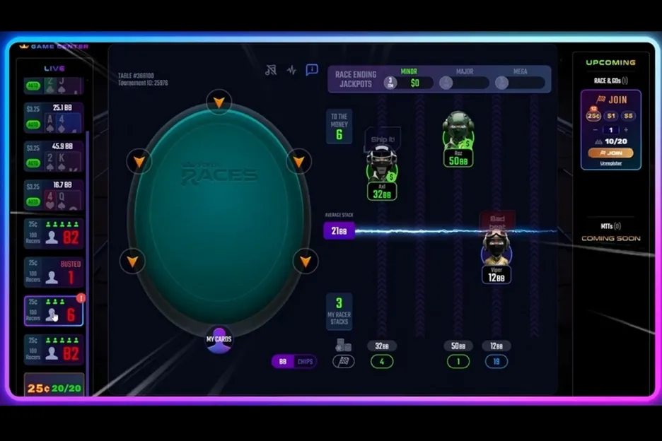 Players can watch their AI racers rise and fall during the race phase, which takes under five minutes to complete.