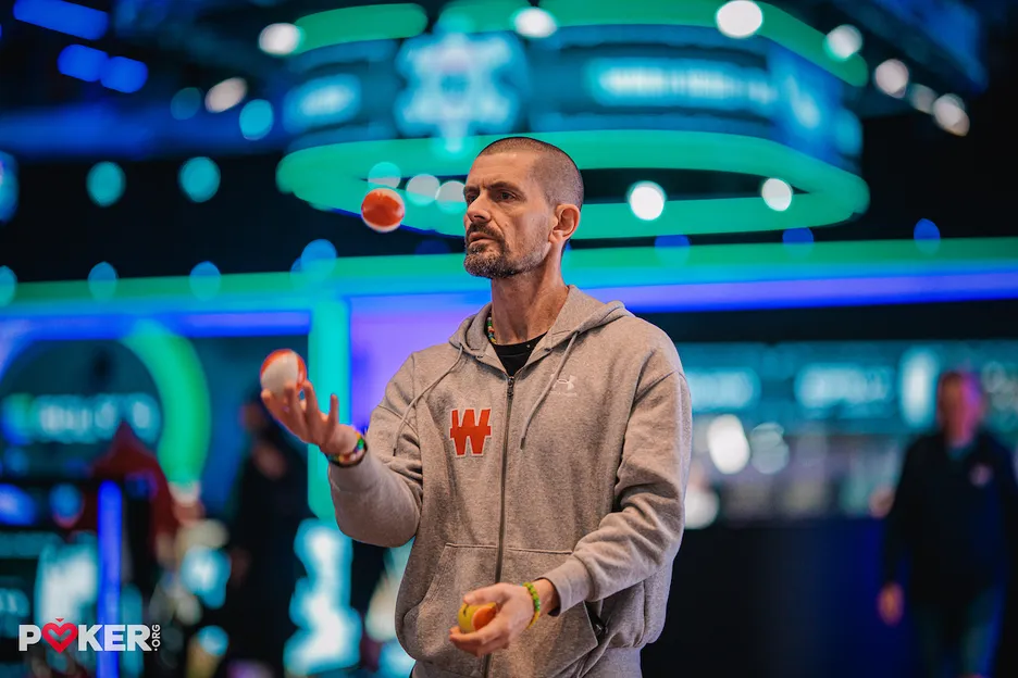 You can't miss finding Hansen during a tournament break.