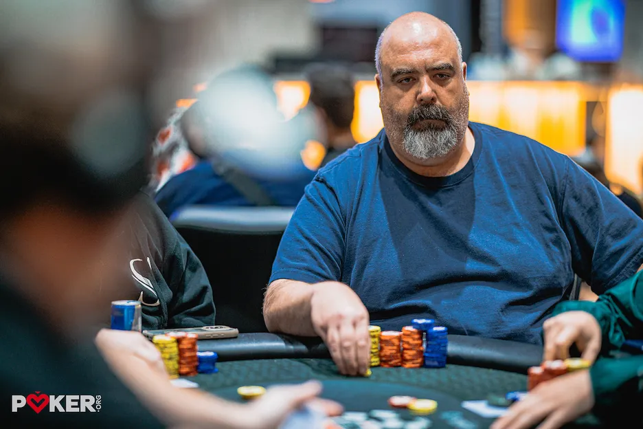 Day 1A chip leader Steven Mann