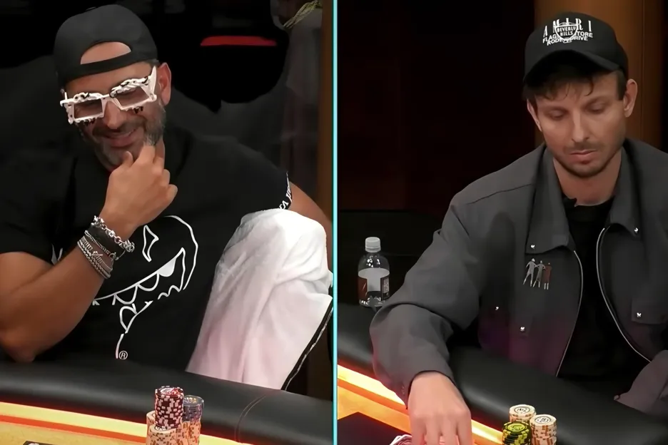 Esfandiari, left, wins the prize for best eyewear at the table.