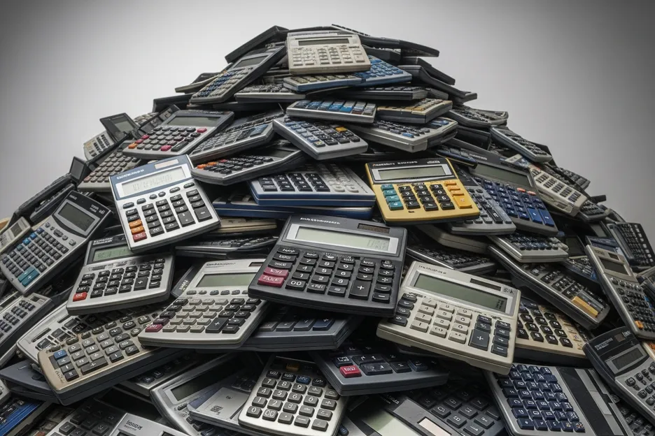 A big pile of calculators.