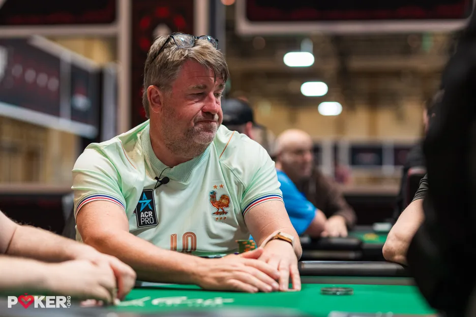Chris Moneymaker flirted with the chip lead on Day 2 but ended outside of the money.