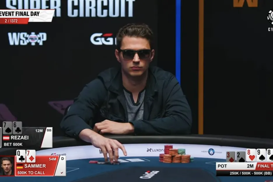 Sammer bagged $1,000,000 and the Super Circuit Main Event ring. 