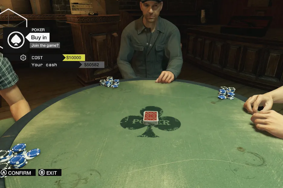 A poker mini-game in the videogame Watch Dogs.