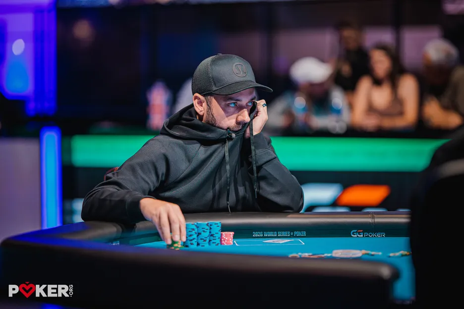 Justin Liberto had a large chip lead for much of the day.