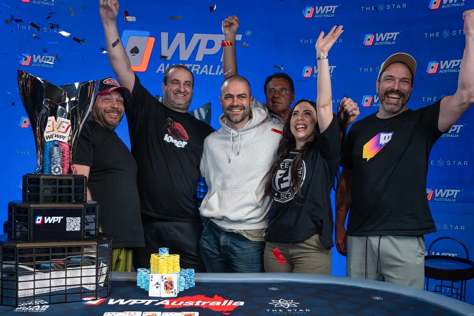 James Obst celebrates his win with friends and family. 