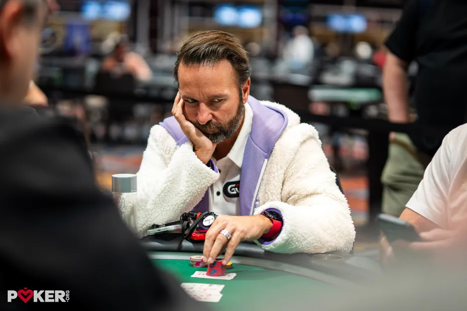Daniel Negreanu didn't last the day in the $10K Stud Championship.