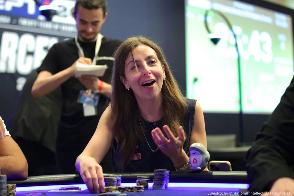 Maria Konnikova at EPT Barcelona, where she finished 5th in the Mystery Bounty event for €84,800.