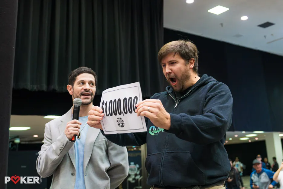 Jonathan Schiller drove up for the bowling nationals and will fly back $1,000,000 richer. 