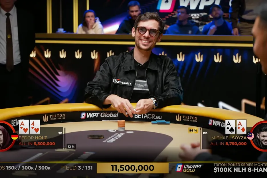 Fedor Holz was in good spirits despite facing almost-certain elimination. 