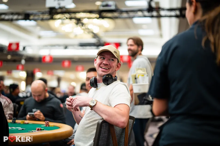 Terrance Reid is on the board with one of the heavier bags of Day 1D. 
