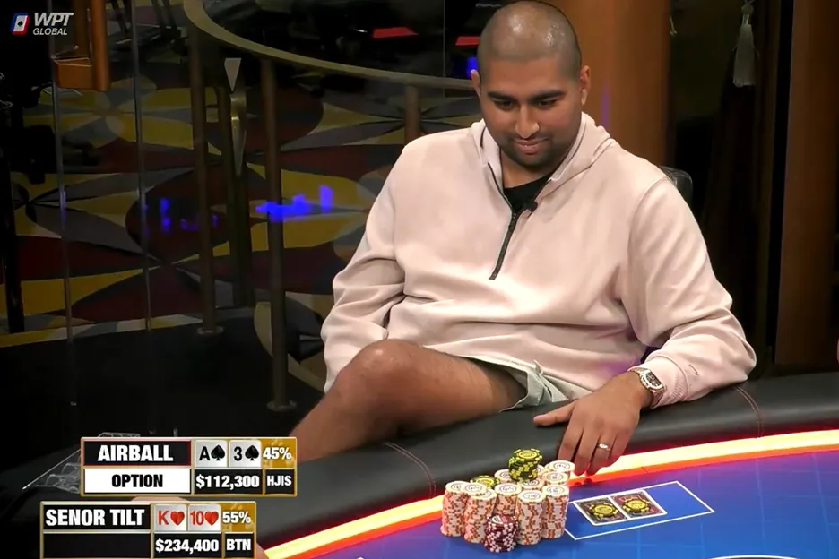 Airball was behind on the flop, but caught up quickly.