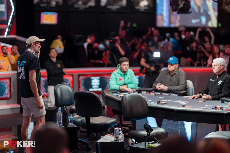 Serock watches the end of his WSOP