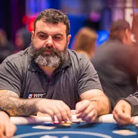 Jonathan Van Fleet contemplating a decision at the WPT