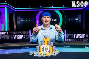 Smith was down to just four big blinds in four-handed play. 