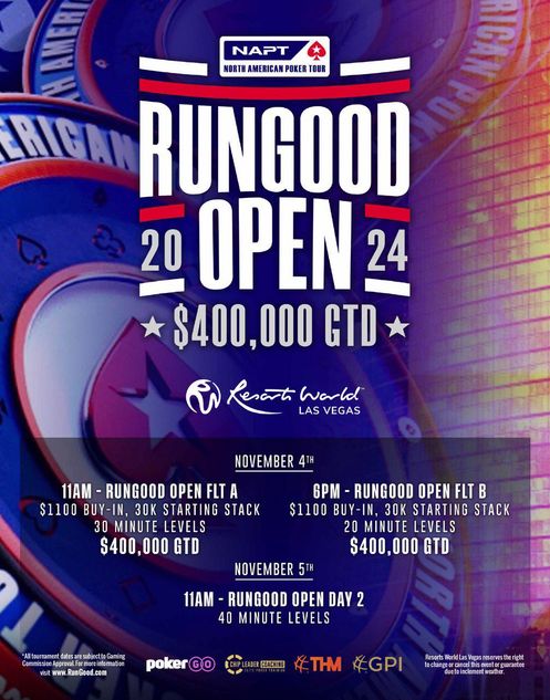 The RunGood Open will offer two opening flights and a $400,000 guarantee. 