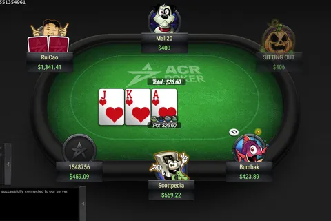 ACR Poker cash game table