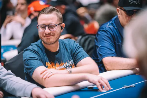 Brian Hastings smiles at the poker table during a WPT event, by the WPT