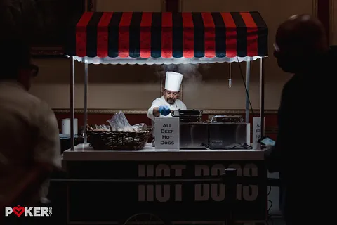 A hot dog cart at the 2024 WSOP