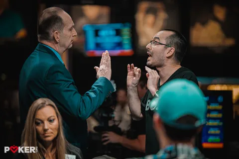 Will Kassouf gets the 'talk to the hand' treatment at the 2025 WSOP.